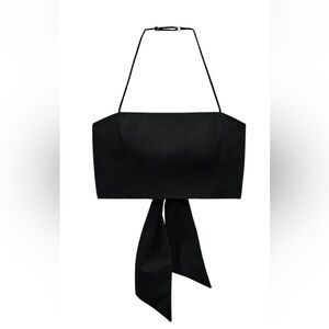 Zara Linen Blend Tied Top